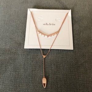 NEW Stella & Dot Tiered Lariat Necklace in Rose